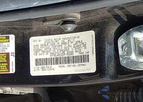 2013 Toyota Corolla Le из США, поврежденный, VIN 5YFBU4EE2DP156285